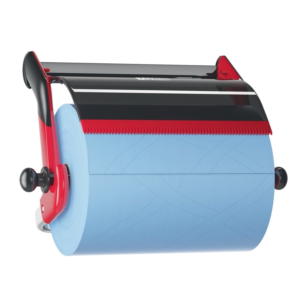 Product afbeelding: Muurdispenser TORK® Performance voor grote rollen, rood/zwart