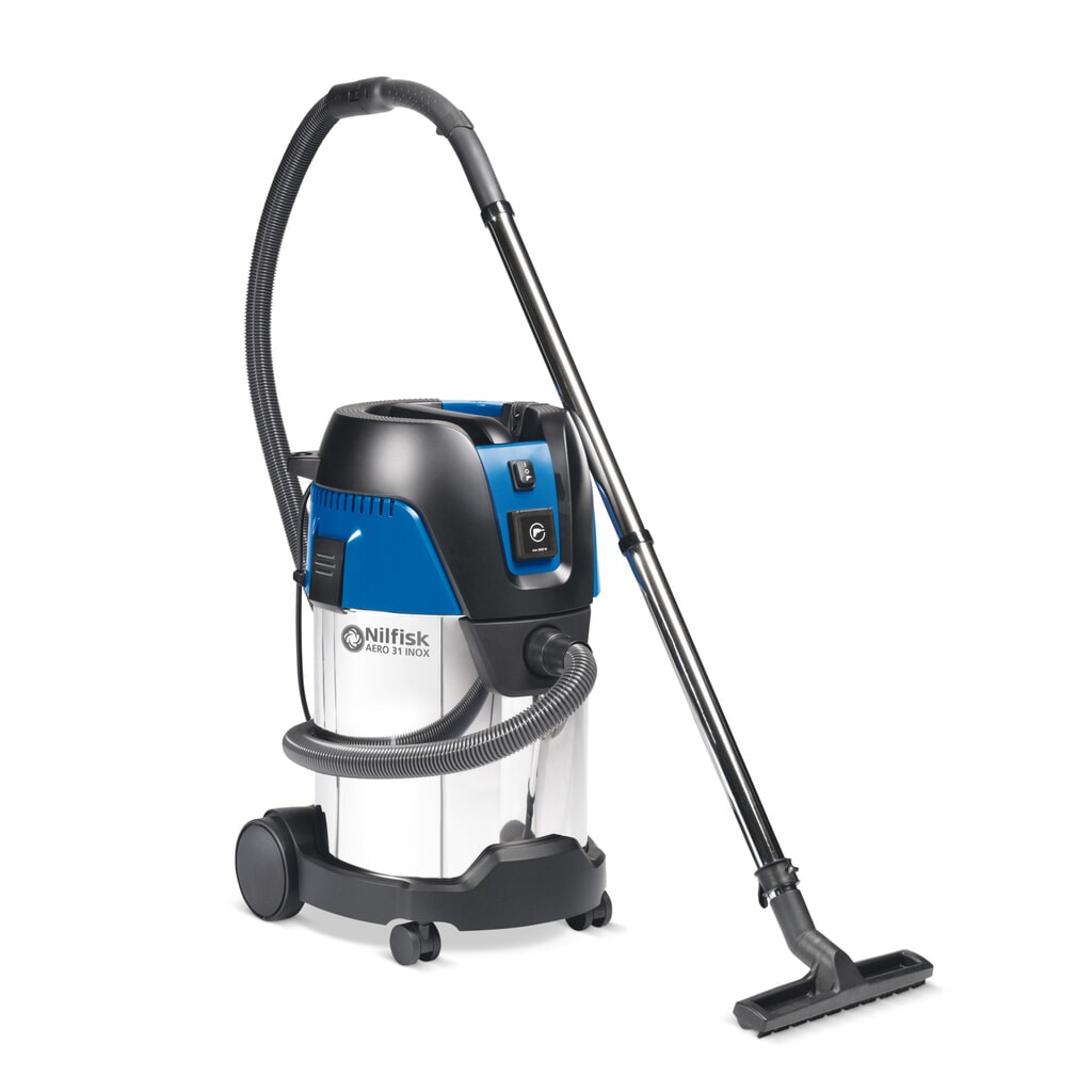 Nat-/droogzuiger Nilfisk® AERO 31-21 PC INOX, nat + droog, 1.250 watt, 30 l Product afbeelding: Nat-/droogzuiger Nilfisk® AERO 31-21 PC INOX, nat + droog, 1.250 watt, 30 l