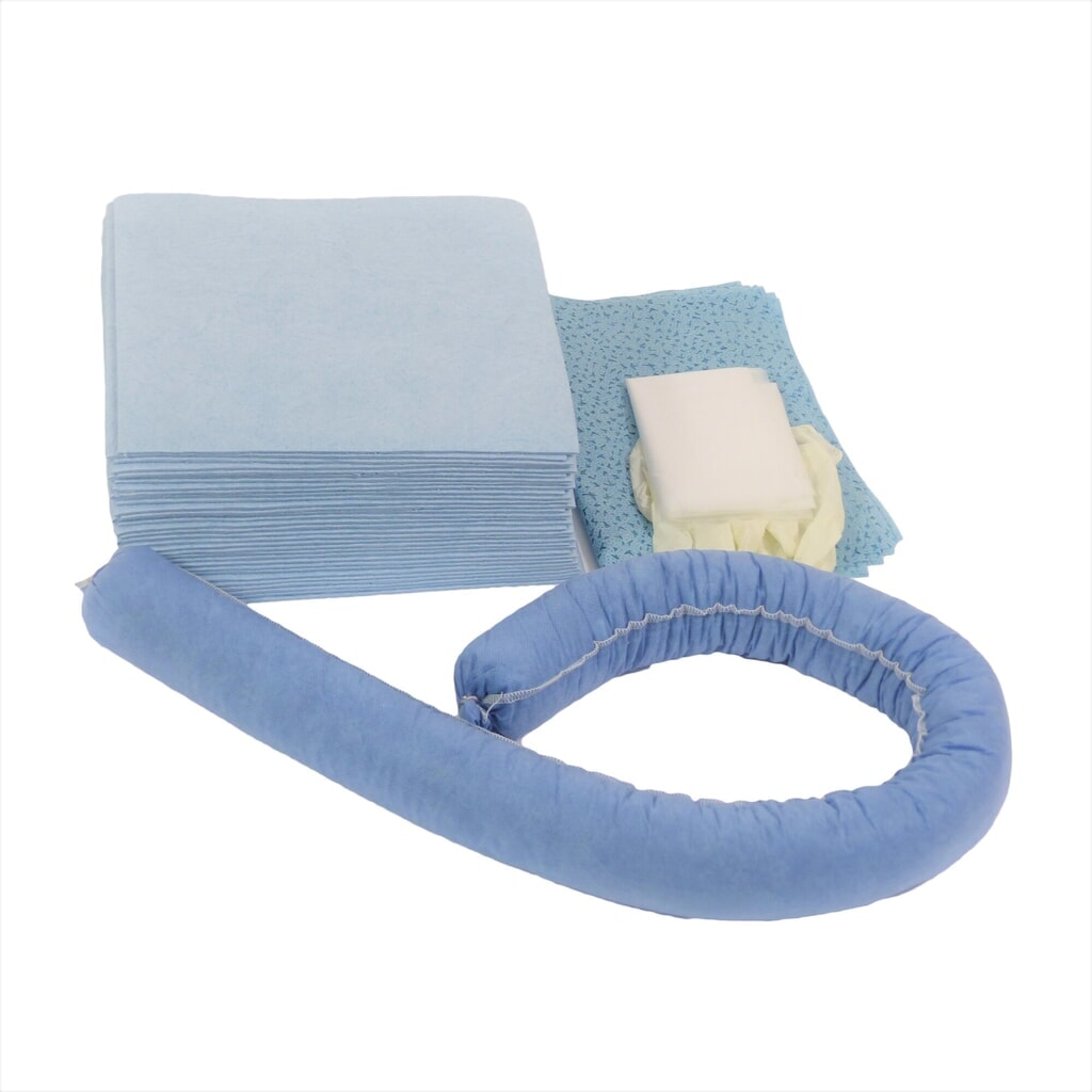Noodpakket in pvc-tas, olie, absorptievermogen 20 l, blauw Productafbeelding nr. 2: Noodpakket in pvc-tas, olie, absorptievermogen 20 l, blauw