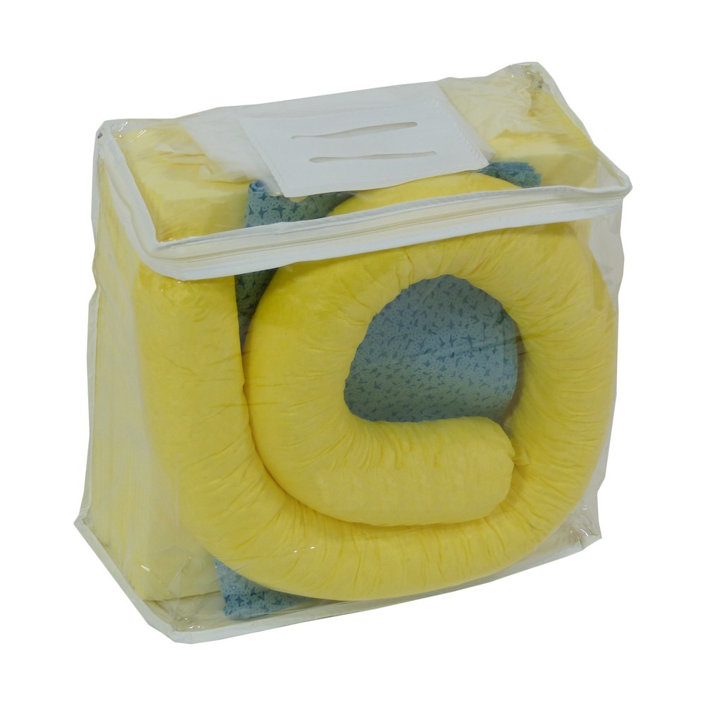 Product afbeelding: Noodpakket in pvc-tas, chemicaliën, absorptievermogen 20 l, geel