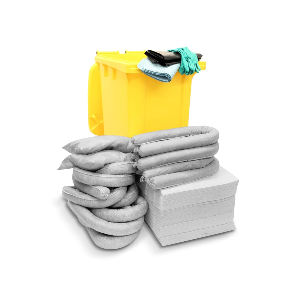 Noodset universeel, rolton, absorptievermogen 200 l, grijs Product afbeelding: Noodset universeel, rolton, absorptievermogen 200 l, grijs