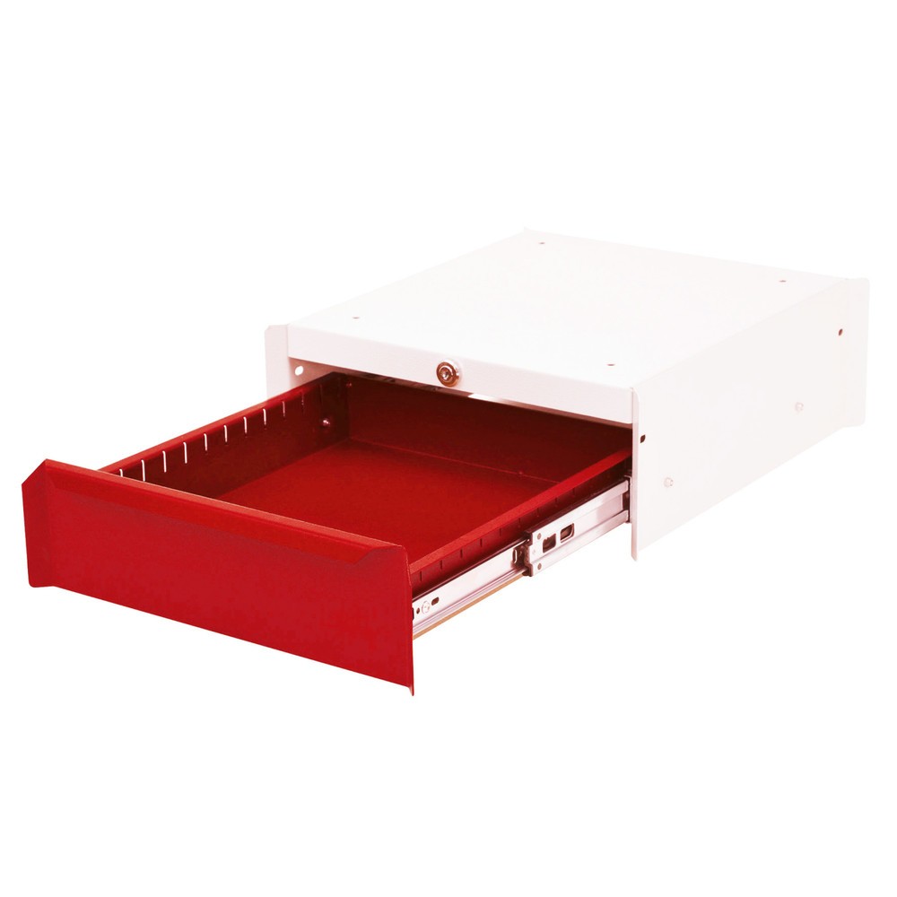 Product afbeelding: Onderbouwkast met 1 lade voor werkpleksysteem tafel, hxbxd 140 x 370 x 400 mm, verkeersrood