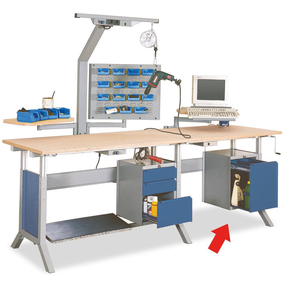 Productafbeelding nr. 2: Onderbouwkast met 1 lade voor werkpleksysteem tafel, hxbxd 500 x 370 x 400 mm, kobaltblauw