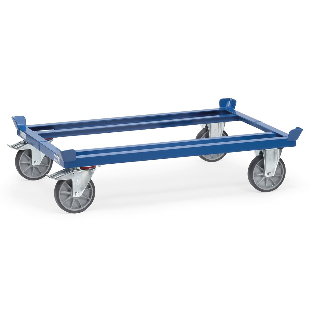 Product afbeelding: Onderstel fetra® met vanghoeken, draagvermogen 750 kg, voor pallets 800 x 600 mm, TPE-banden