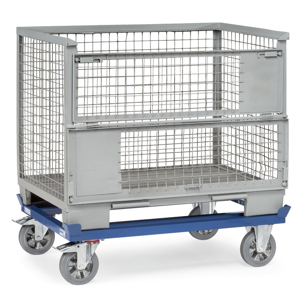 Productafbeelding nr. 2: Onderstel fetra® met vanghoeken, draagvermogen 1.200 kg, voor pallets 1.000 x 800 mm, elastische volrubber banden