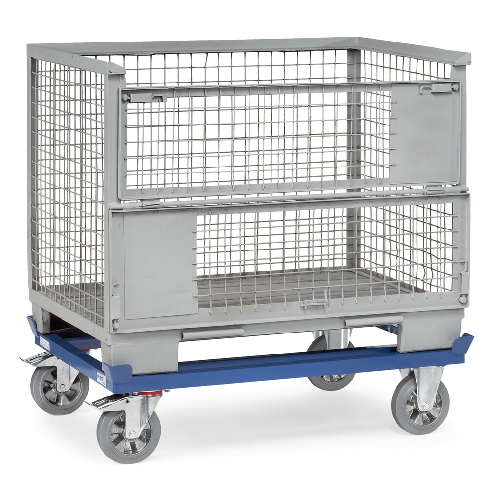 Productafbeelding nr. 2: Onderstel fetra® met vanghoeken, draagvermogen 1.200 kg, voor pallets 1.000 x 800 mm, elastische volrubber banden