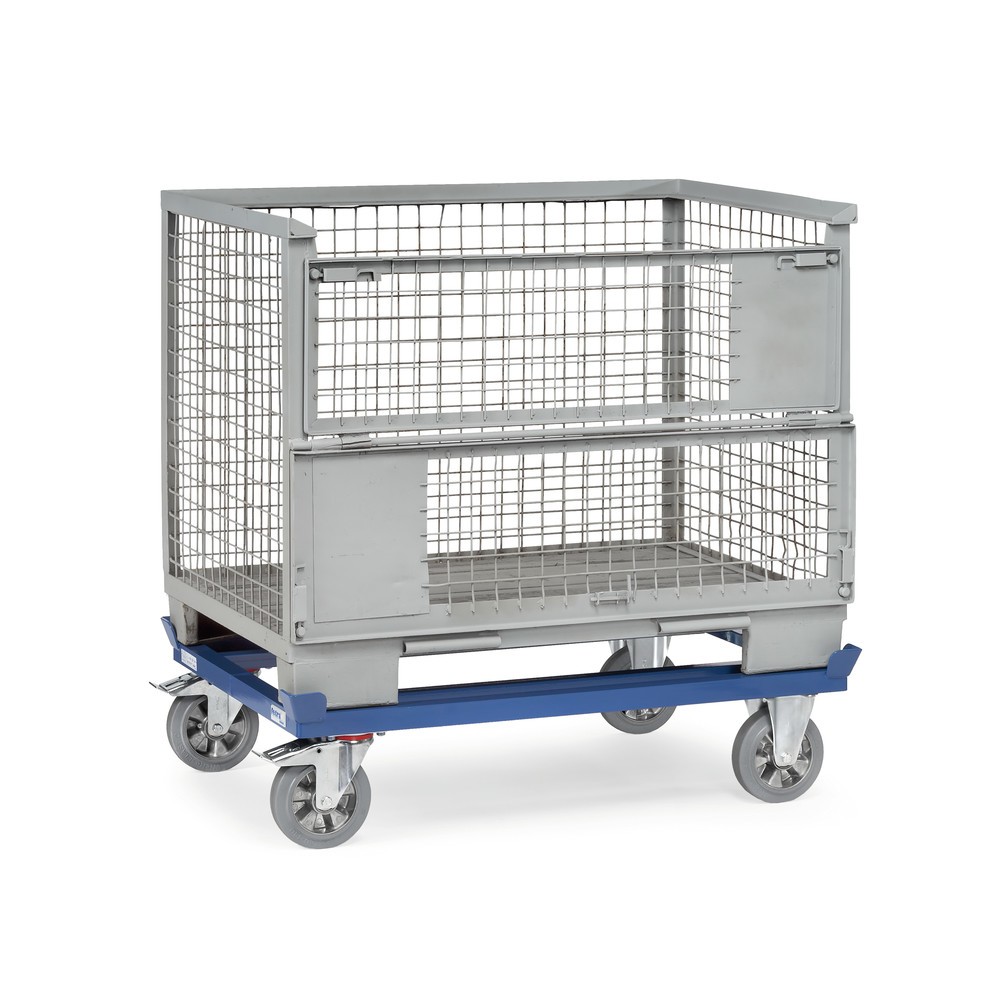 Productafbeelding nr. 3: Onderstel fetra® met vanghoeken, draagvermogen 1.200 kg, voor pallets 1.000 x 800 mm, elastische volrubber banden