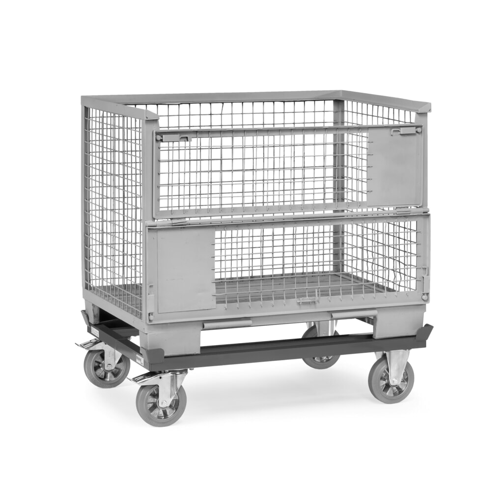 Onderstel fetra® met vanghoeken, draagvermogen 1.200 kg, voor pallets 1.000 x 800 mm, elastische volrubber banden Productafbeelding nr. 3: Onderstel fetra® met vanghoeken, draagvermogen 1.200 kg, voor pallets 1.000 x 800 mm, elastische volrubber banden