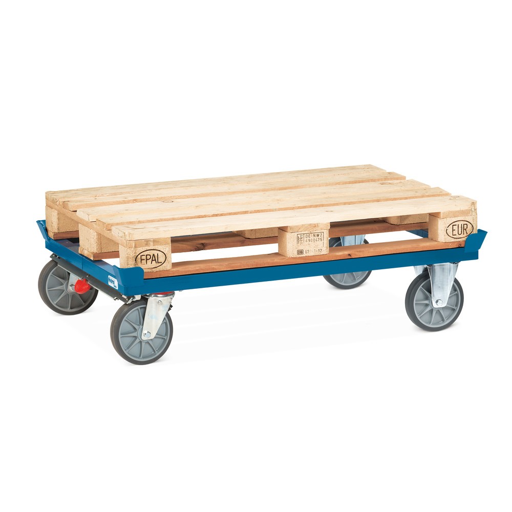 Productafbeelding nr. 2: Onderstel fetra® met vanghoeken, draagvermogen 750 kg, voor pallets 1.200 x 800 mm, TPE-banden, met centrale rem