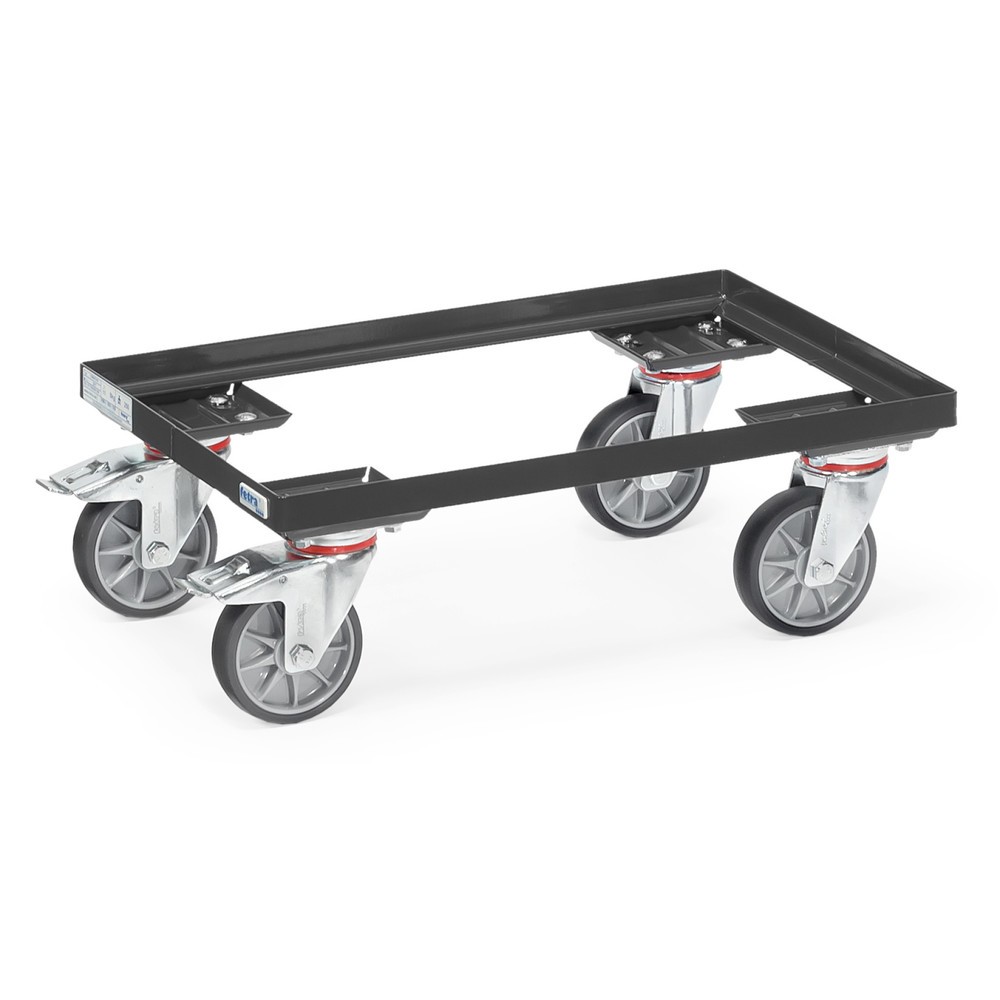 Product afbeelding: Onderstel fetra® voor eurobakken, van staal, draagvermogen 250 kg, laadvlak bxd 610 x 410 mm, antracietgrijs
