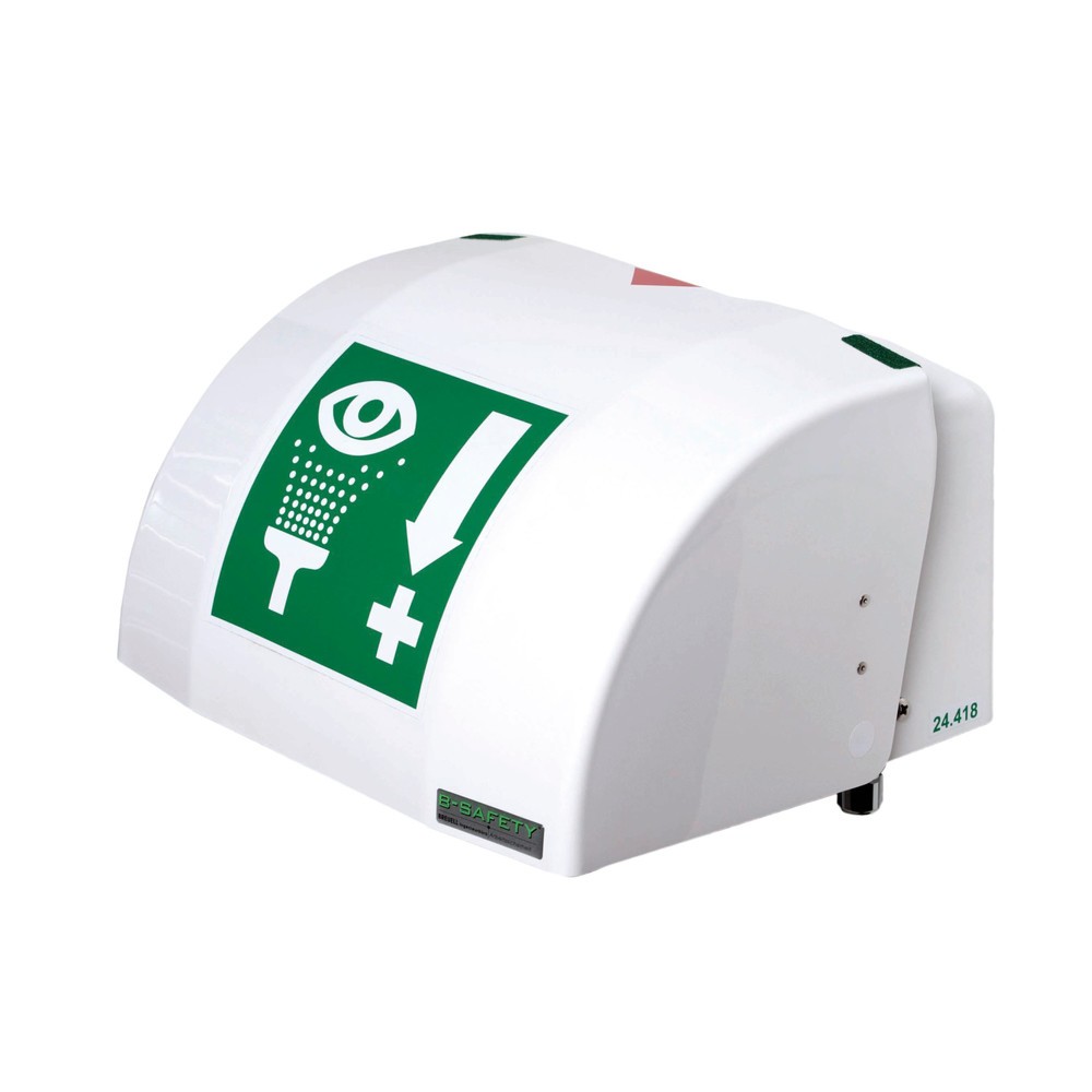 Product afbeelding: Oog- en gezichtsdouche B-Safety PremiumLine, opvangbak met afdekking, wandmontage