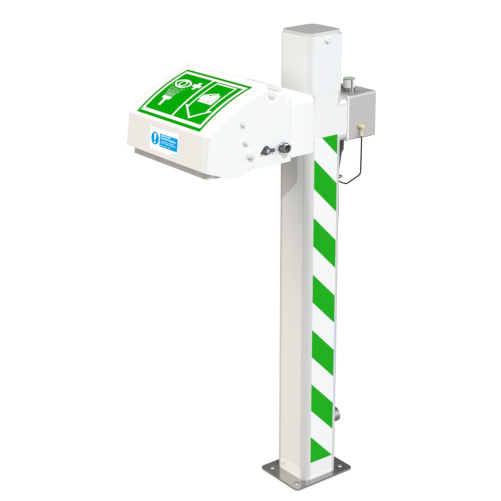 Product afbeelding: Oog- en gezichtsdouche Justrite® AH45GP Hughes, staand model, voor buitengebruik
