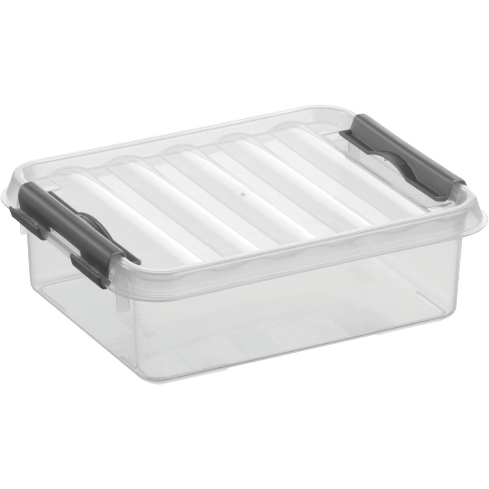 Productafbeelding nr. 1: Opbergbox helit "the q-line", met deksel, 1 liter, transparant