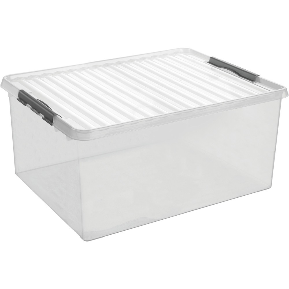 Productafbeelding nr. 1: Opbergbox helit "the q-line", met deksel, 120 liter, transparant