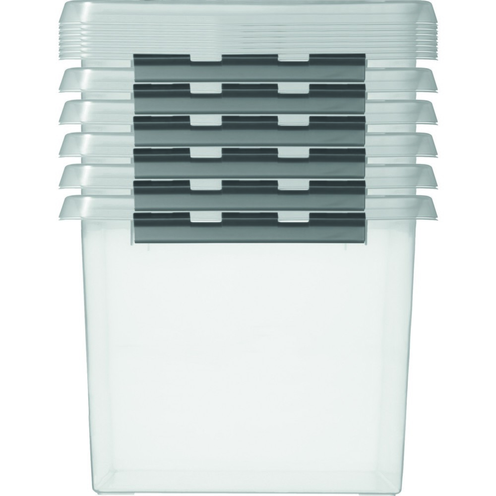 Opbergbox helit "the q-line", met deksel, 62 liter, transparant Productafbeelding nr. 2: Opbergbox helit "the q-line", met deksel, 62 liter, transparant