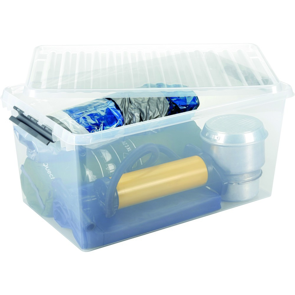 Productafbeelding nr. 2: Opbergbox helit "the q-line", met deksel, 120 liter, transparant