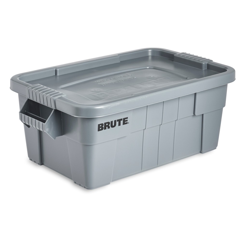 Product afbeelding: Opbergbox Rubbermaid® Brute, van polyethyleen, met deksel met snapsluiting, 53 liter, grijs
