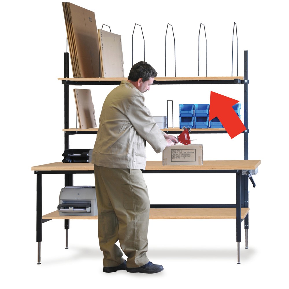 Productafbeelding nr. 2: Dozenstelling voor dubbele paktafel complete set, 6 beugels, bxd 1.770 x 600 mm