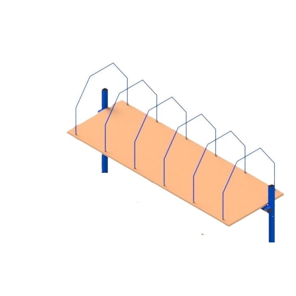 Product afbeelding: Dozenstelling voor dubbele paktafel complete set, 6 beugels, bxd 1.770 x 600 mm