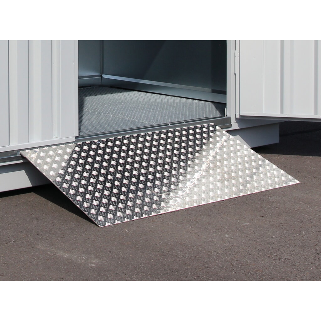 Oprijplaat voor gasflessencontainer, cap. 1.000 kg, bxl 750 x 1.500 mm Product afbeelding: Oprijplaat voor gasflessencontainer, cap. 1.000 kg, bxl 750 x 1.500 mm