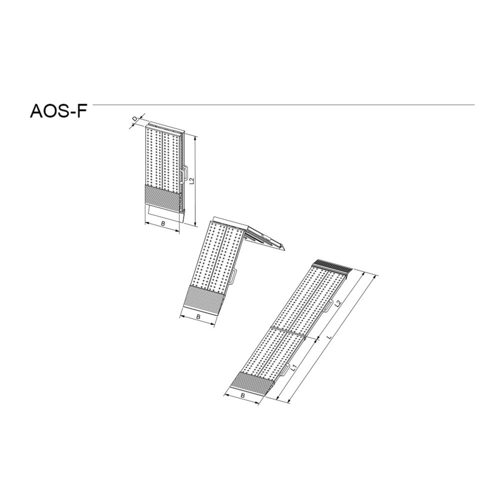 Productafbeelding nr. 3: Oprijplaten, inklapbaar, cap. 975 kg/stuk, bxl 800 x 2.045 mm
