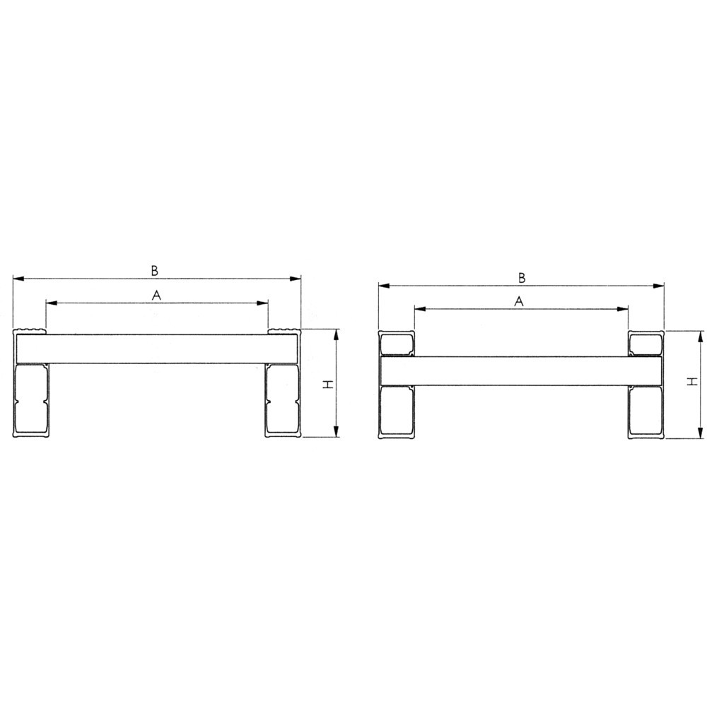 Productafbeelding nr. 2: Laadrails voor zware lasten, zonder rand, cap. 2.620 kg/paar, lengte 1.620 mm