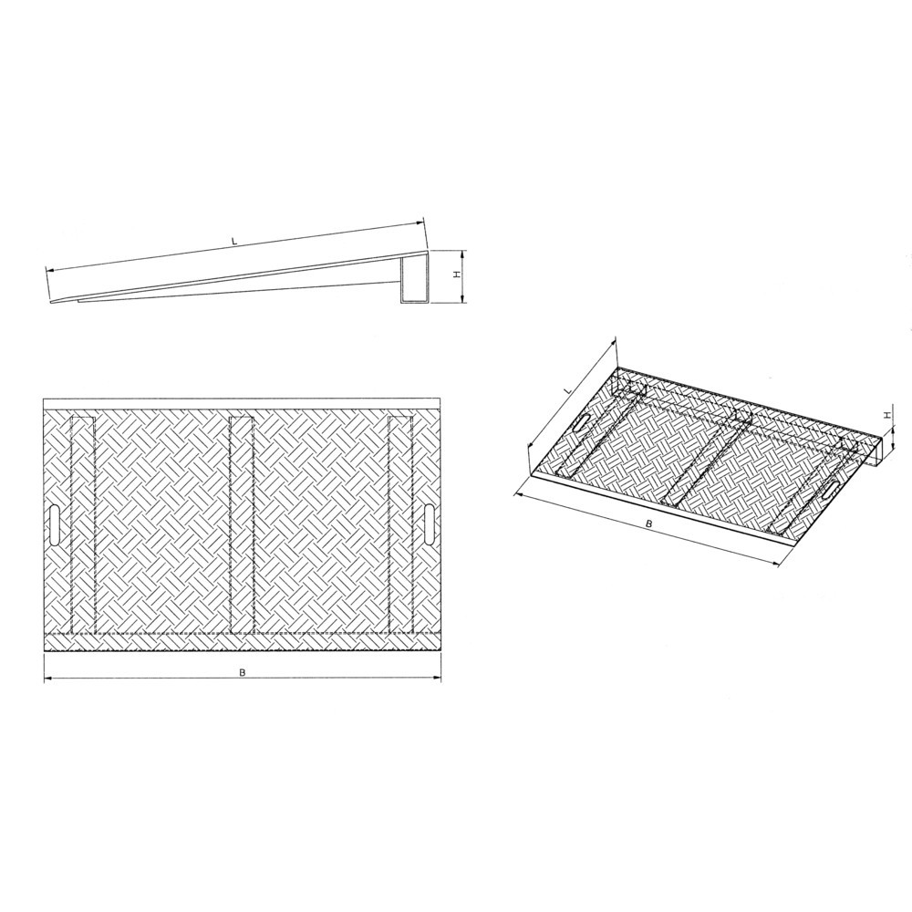 Productafbeelding nr. 2: Oprijbrug van aluminium, cap. 3.000 kg, mogelijk hoogteverschil 30-70 mm