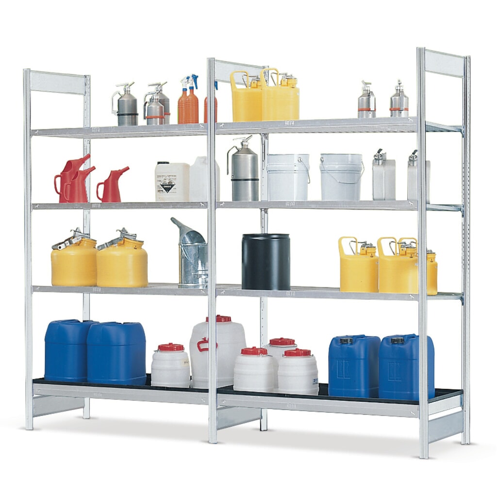 Opslagniveau voor stelling voor gevaarlijke stoffen asecos®, voor waterverontreinigende, agressieve vloeistoffen, breedte 1.060 mm Product afbeelding: Opslagniveau voor stelling voor gevaarlijke stoffen asecos®, voor waterverontreinigende, agressieve vloeistoffen, breedte 1.060 mm