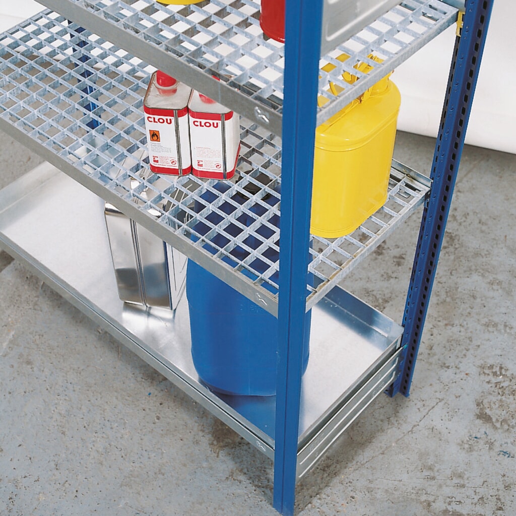 Opslagniveau voor stelling voor gevaarlijke stoffen asecos®, voor waterverontreinigende vloeistoffen, breedte 1.060 mm Product afbeelding: Opslagniveau voor stelling voor gevaarlijke stoffen asecos®, voor waterverontreinigende vloeistoffen, breedte 1.060 mm