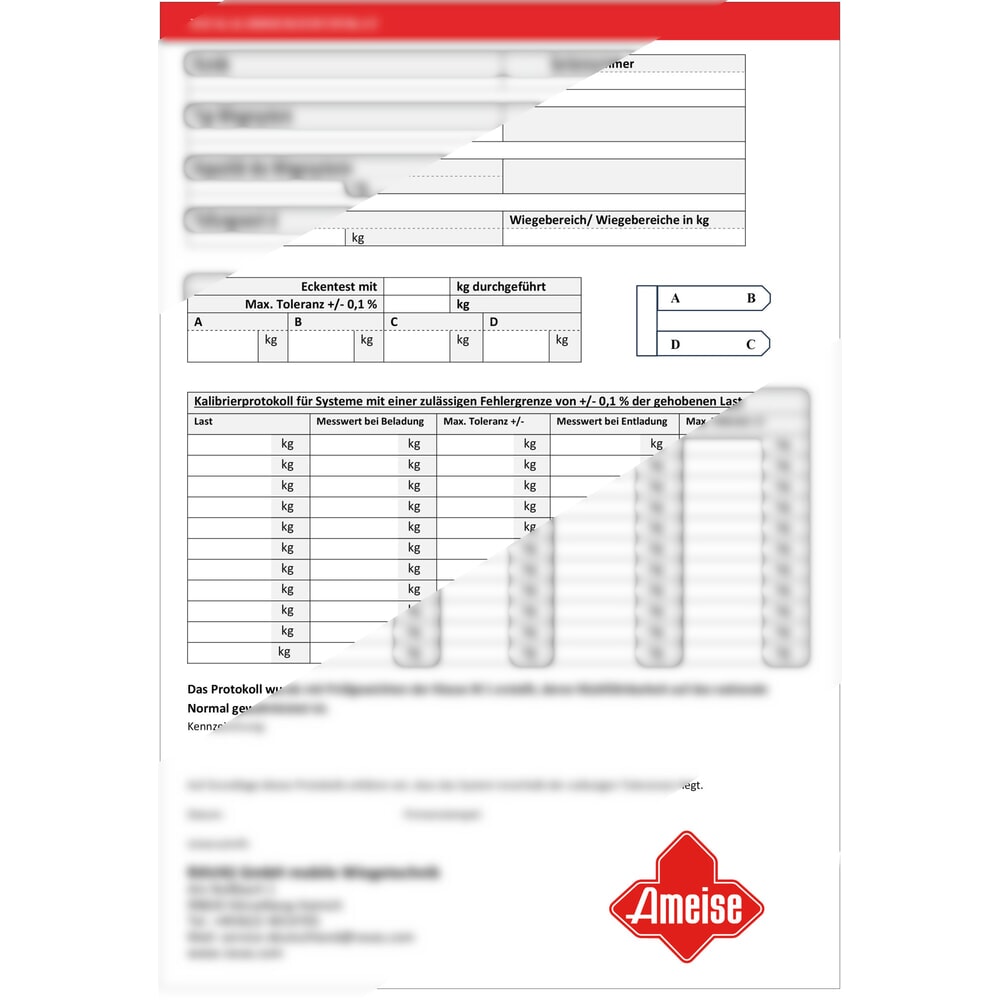 Product afbeelding: Optie - kalibratiecertificaat voor palletwagen met weegschaal Ameise® PTM 2.0 Scale / Scale+ / Scale met touchdisplay.