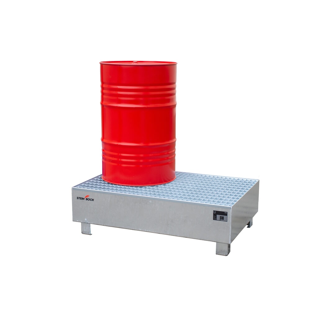 Productafbeelding nr. 4: Steinbock® lekbak, 2x 200 l, hxbxd 360 x 1.200 x 800 mm, incl. rooster, thermisch verzinkt