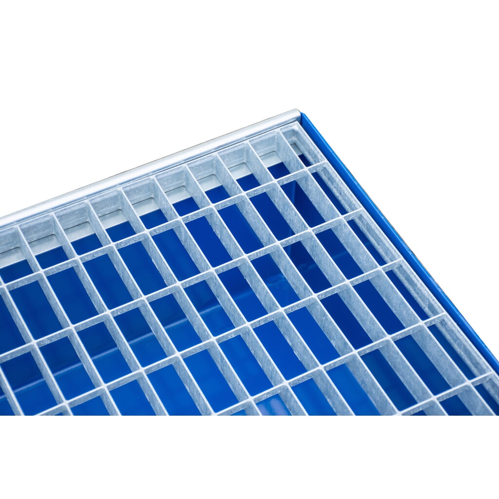 Steinbock® lekbak, 4x 200 l, hxbxd 285 x 1.200 x 1.200 mm, incl. rooster, blauw Productafbeelding nr. 5: Steinbock® lekbak, 4x 200 l, hxbxd 285 x 1.200 x 1.200 mm, incl. rooster, blauw