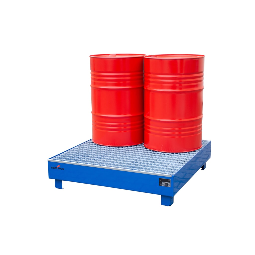Productafbeelding nr. 6: Steinbock® lekbak, 4x 200 l, hxbxd 285 x 1.200 x 1.200 mm, incl. rooster, blauw