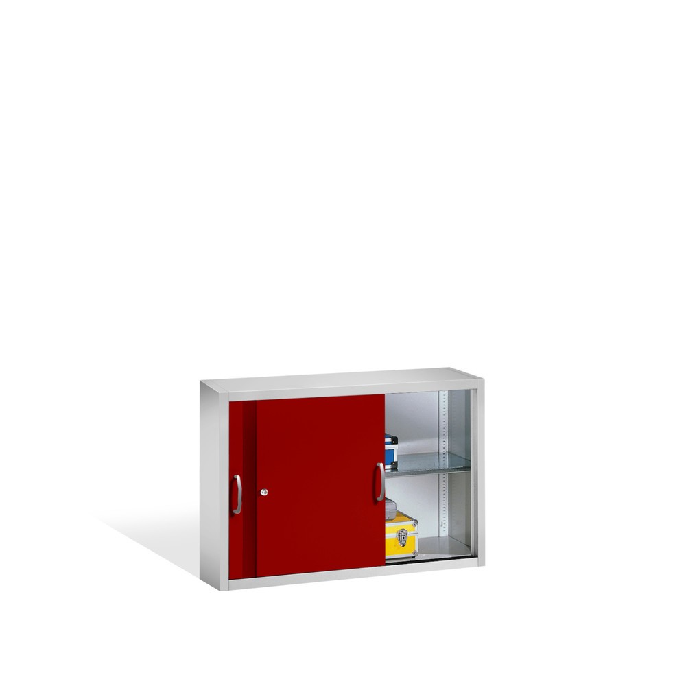 Productafbeelding nr. 3: Opzetkast voor werkplaatsschuifdeurkast C+P, 1 legbord, hxbxd 790 x 1.200 x 400 mm, robijnrood, lichtgrijs