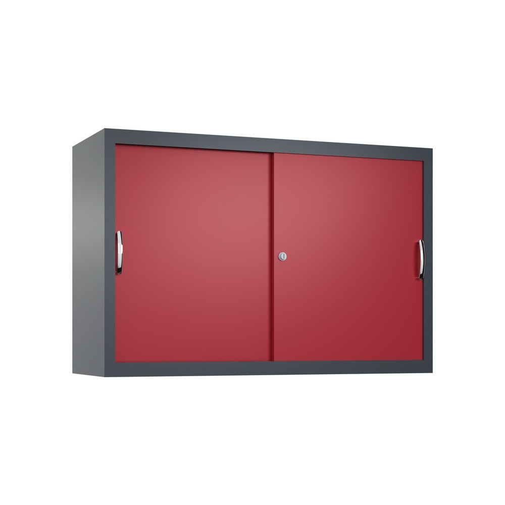 Productafbeelding nr. 1: Opzetkast voor werkplaatsschuifdeurkast C+P, 1 legbord, hxbxd 790 x 1.200 x 400 mm, robijnrood, antracietgrijs