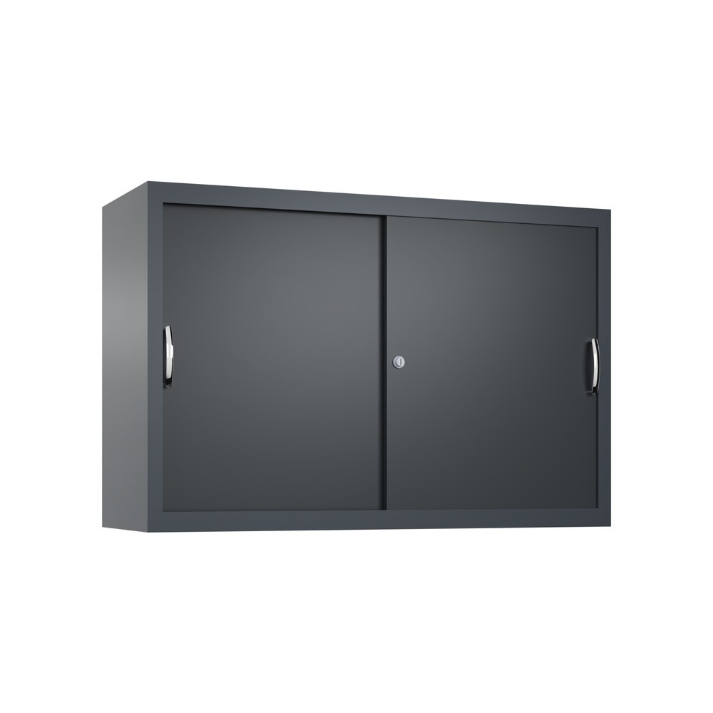 Product afbeelding: Opzetkast voor werkplaatsschuifdeurkast C+P, 1 legbord, hxbxd 790 x 1.200 x 400 mm, zwartgrijs, antracietgrijs