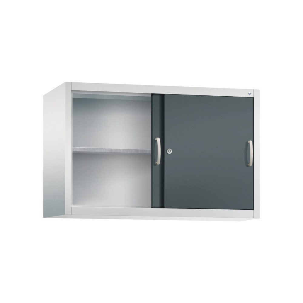Productafbeelding nr. 2: Opzetkast voor werkplaatsschuifdeurkast C+P, 1 legbord, hxbxd 790 x 1.200 x 400 mm, antracietgrijs, lichtgrijs