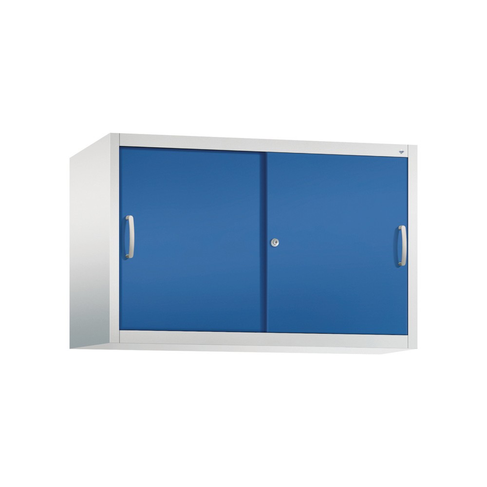 Productafbeelding nr. 1: Opzetkast voor werkplaatsschuifdeurkast C+P, 1 legbord, hxbxd 790 x 1.200 x 500 mm, lichtgrijs, gentiaanblauw