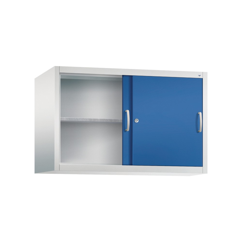 Productafbeelding nr. 2: Opzetkast voor werkplaatsschuifdeurkast C+P, 1 legbord, hxbxd 790 x 1.200 x 500 mm, lichtgrijs, gentiaanblauw