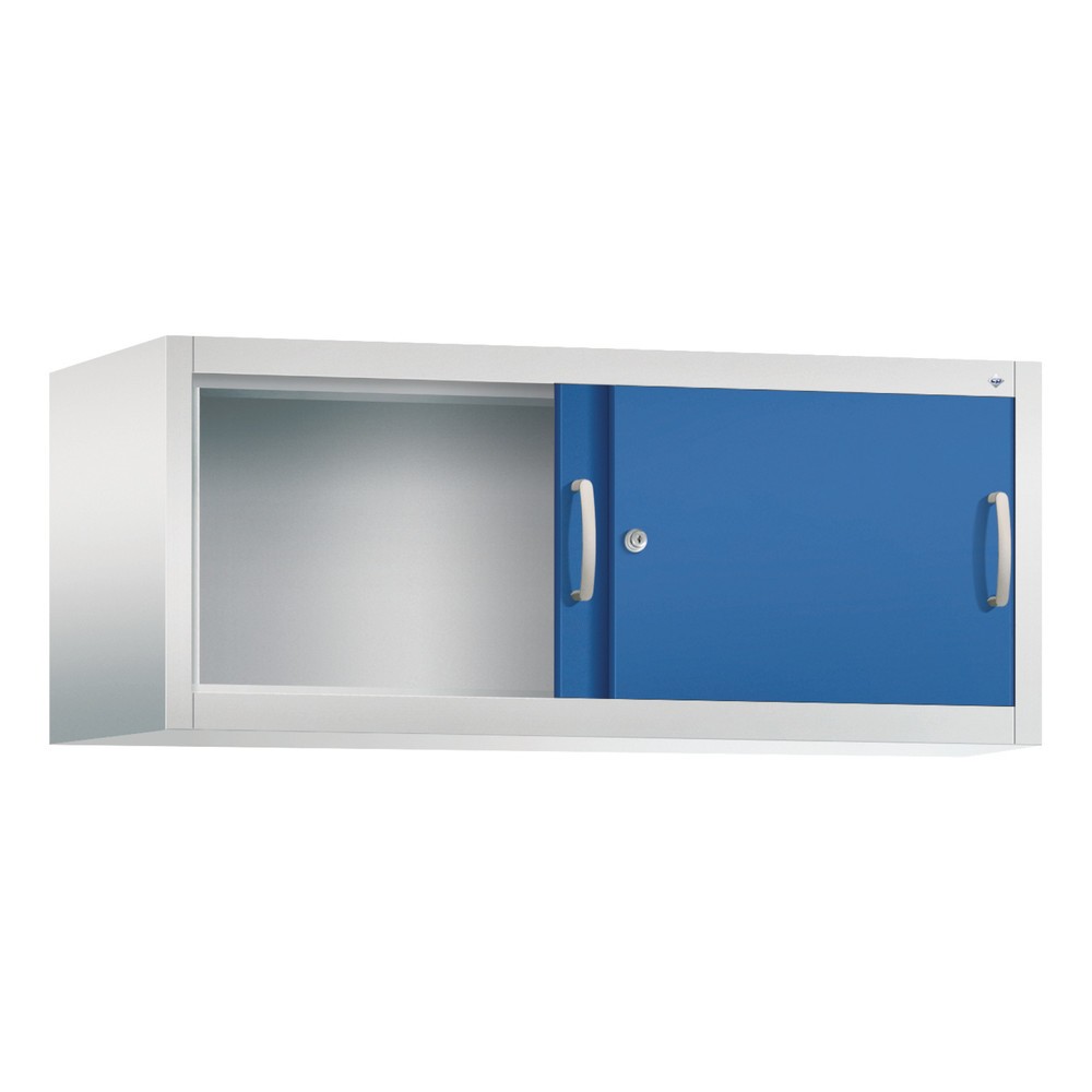 Productafbeelding nr. 2: Opzetkast voor werkplaatsschuifdeurkast C+P, hxbxd 500 x 1.200 x 500 mm, lichtgrijs, gentiaanblauw