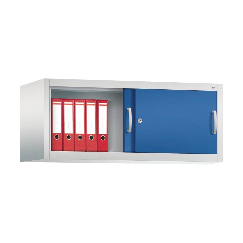 Productafbeelding nr. 3: Opzetkast voor werkplaatsschuifdeurkast C+P, hxbxd 500 x 1.200 x 500 mm, lichtgrijs, gentiaanblauw