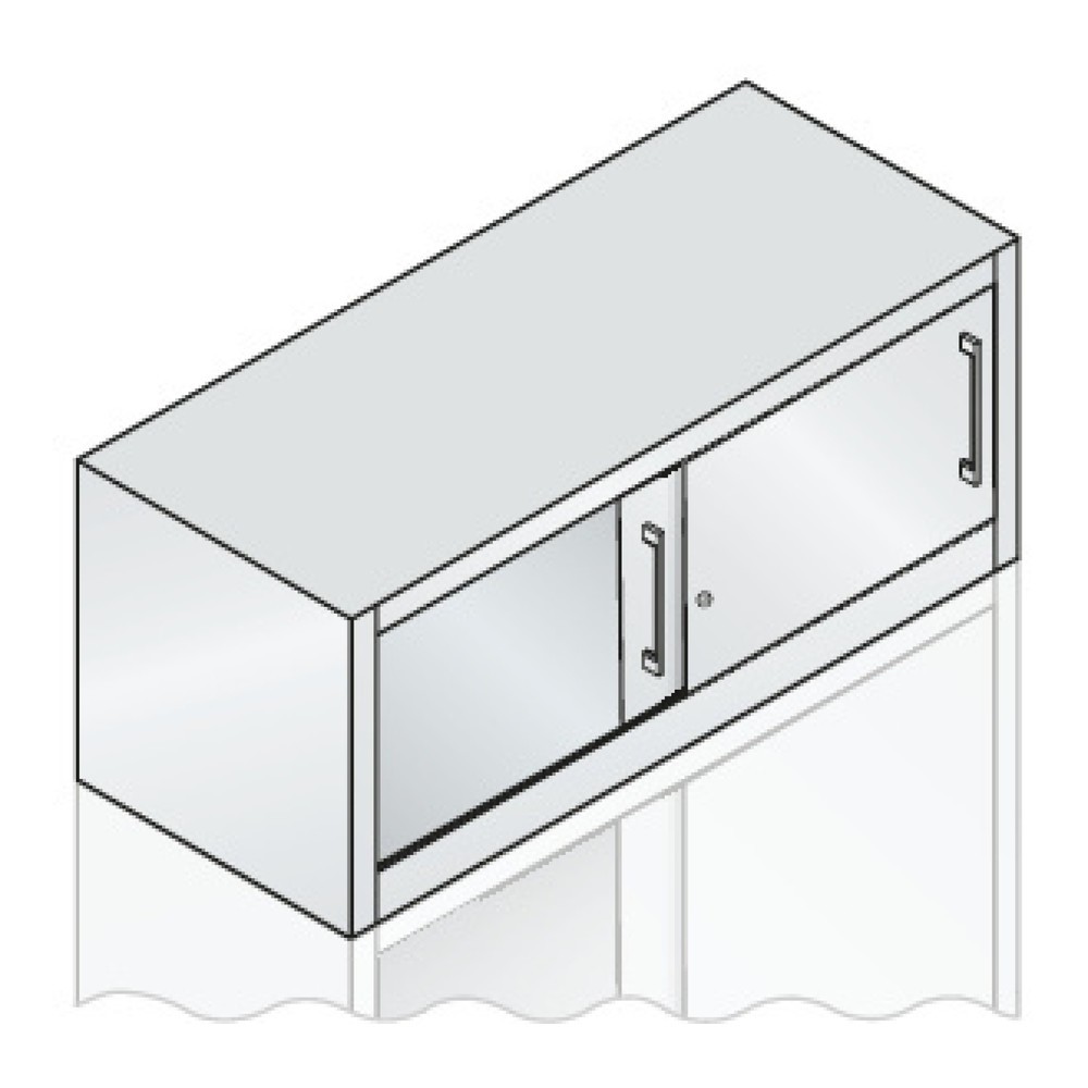 Productafbeelding nr. 2: Opzetkast voor werkplaatsschuifdeurkast C+P, hxbxd 500 x 1.200 x 500 mm, lichtgrijs, robijnrood