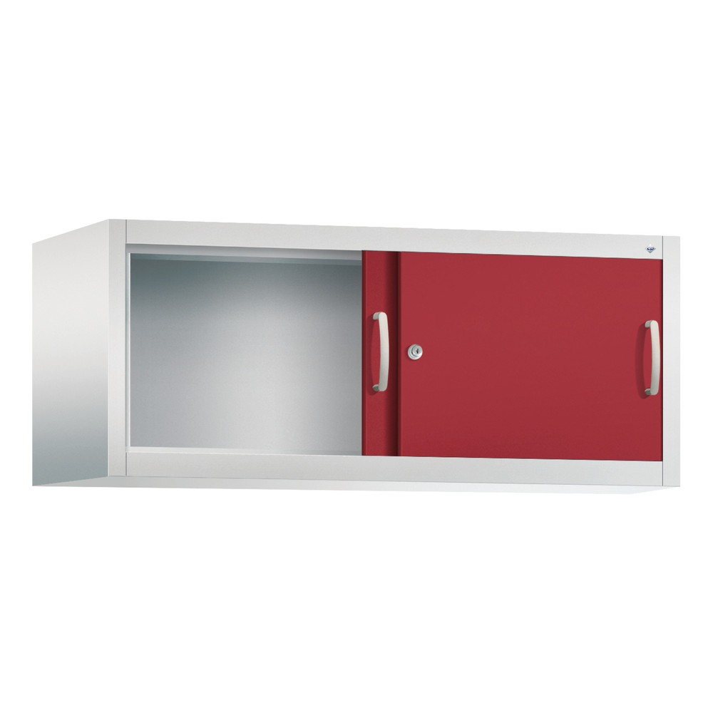 Productafbeelding nr. 3: Opzetkast voor werkplaatsschuifdeurkast C+P, hxbxd 500 x 1.200 x 500 mm, lichtgrijs, robijnrood