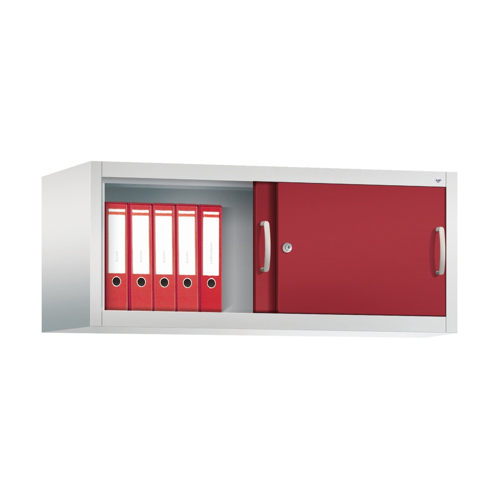 Productafbeelding nr. 4: Opzetkast voor werkplaatsschuifdeurkast C+P, hxbxd 500 x 1.200 x 500 mm, lichtgrijs, robijnrood