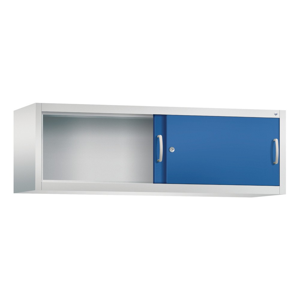 Productafbeelding nr. 2: Opzetkast voor werkplaatsschuifdeurkast C+P, hxbxd 500 x 1.600 x 400 mm, lichtgrijs, gentiaanblauw