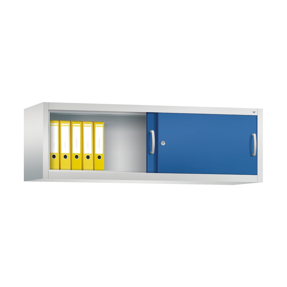 Productafbeelding nr. 3: Opzetkast voor werkplaatsschuifdeurkast C+P, hxbxd 500 x 1.600 x 400 mm, lichtgrijs, gentiaanblauw