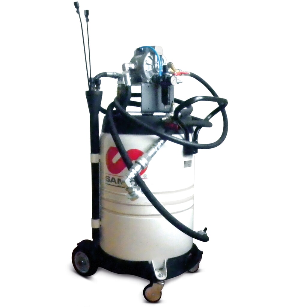 Opzuigwagen voor oude olie SAMOA EZP 100, incl. verzameltank van 100 liter, pomp met dubbel membraan, set aanzuigsonden Product afbeelding: Opzuigwagen voor oude olie SAMOA EZP 100, incl. verzameltank van 100 liter, pomp met dubbel membraan, set aanzuigsonden