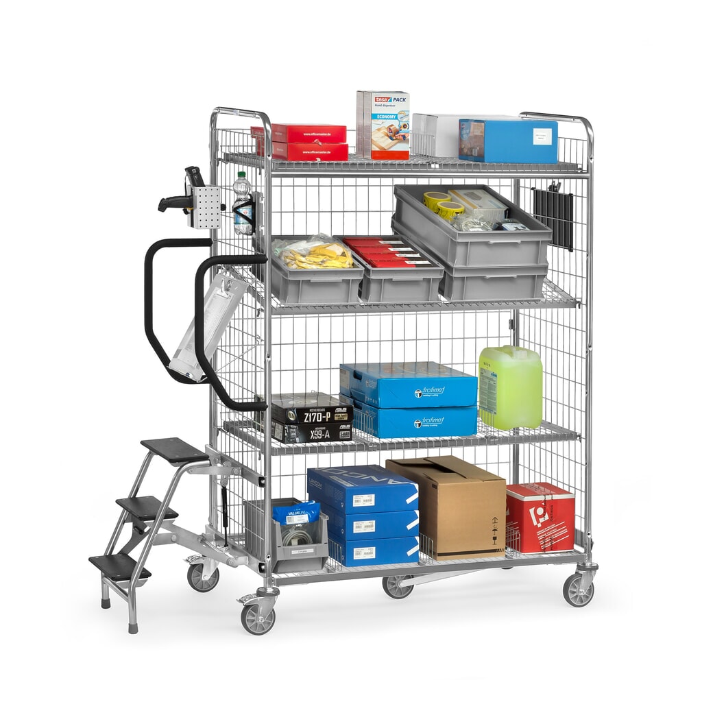 fetra® orderpickwagen, HxBxD 1.225 x 590 x 891 mm, draagvermogen 200 kg Productafbeelding nr. 4: fetra® orderpickwagen, HxBxD 1.225 x 590 x 891 mm, draagvermogen 200 kg
