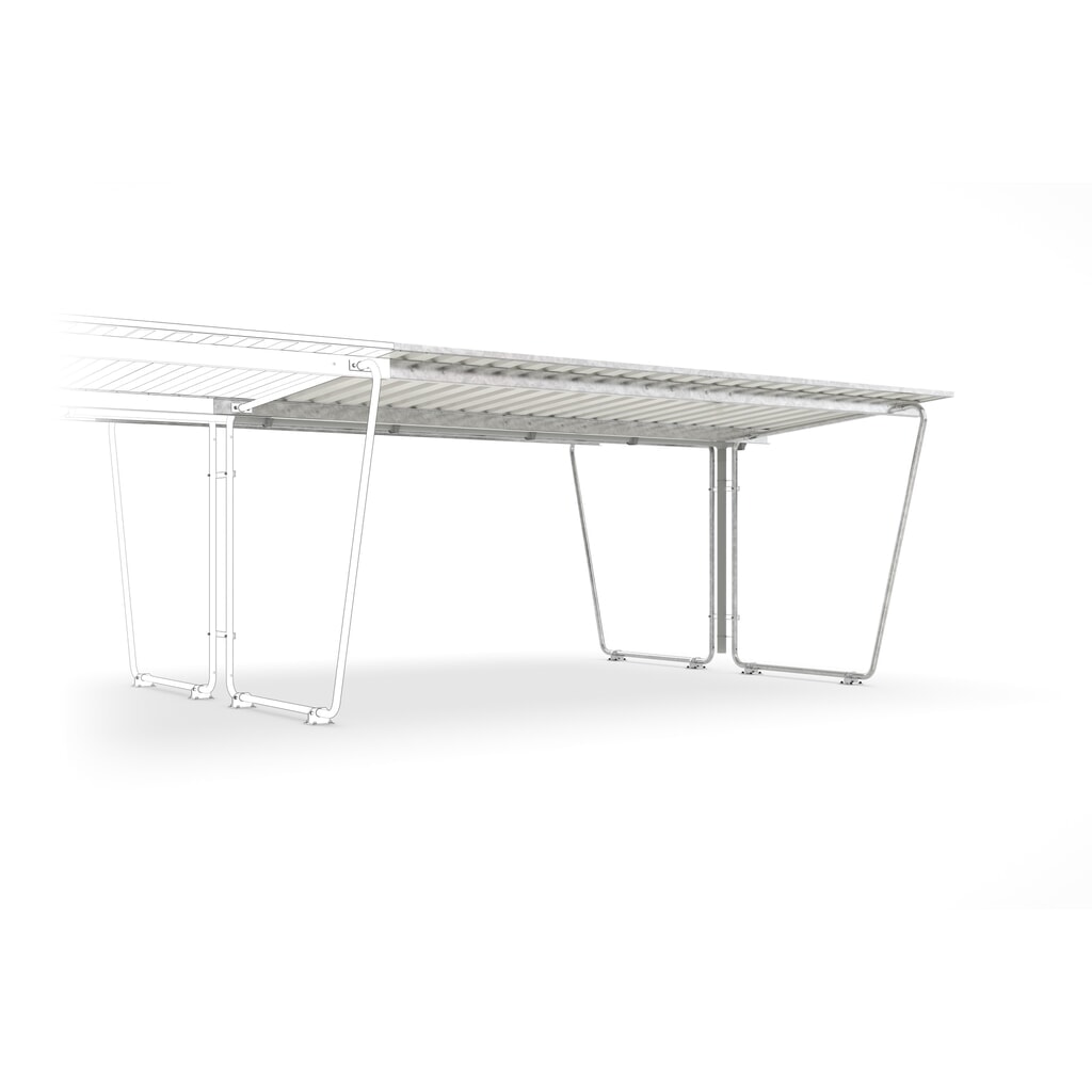 Overkapping BASIC, 2-zijdig, AE, breedte 4.300 mm Product afbeelding: Overkapping BASIC, 2-zijdig, AE, breedte 4.300 mm