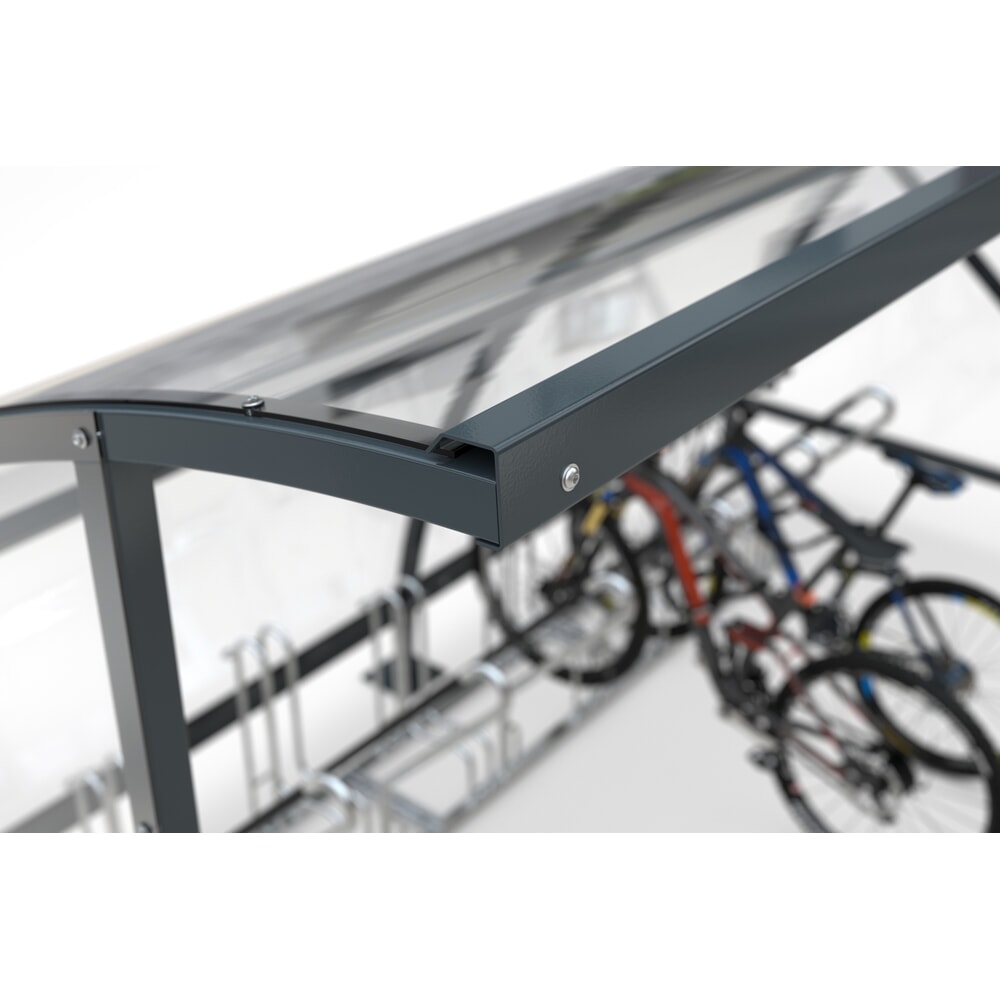 Productafbeelding nr. 2: Overkapping SWING in rondboogontwerp, breedte 2.040 mm, RAL 7016 antracietgrijs